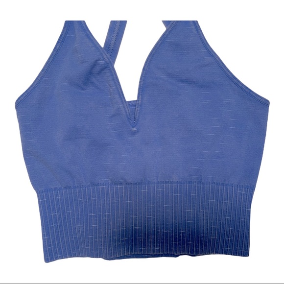 Blue Washed Free People Good Karma Crop #2 - Picture 4 of 6